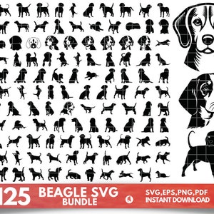 Paquete Beagle SVG, Beagle mamá svg, Beagle papá svg, Beagle dxf, Beagle png, vector Beagle, contorno de Beagle, imágenes prediseñadas de Beagle, amante de Beagle svg