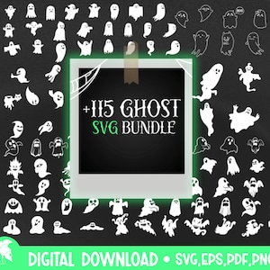Ghost SVG Cut File For Cricut or Silhouette, Ghost svg bundle, Scary Ghost svg, Ghost SVG, Ghosts svg, Halloween Svg, Halloween Silhouette.