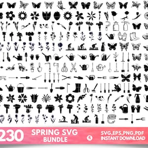 230 SPRING SVG , Spring Bundle Svg , Easter Svg, Spring Cricut , Spring Clipart , Floral svg, Bunny svg, Spring Cut File