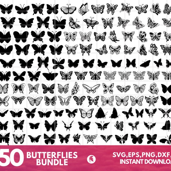 Butterfly SVG Bundle-Motyl PNG Bundle-Motyl clipart-Motyl SVG pliki cięte dla Cricut, sylwetka motyla, motyl wektor