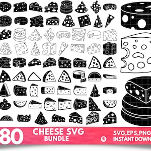83 Cheese SVG Bundle - Cheese PNG Bundle - Cheese Clipart - Cheese SVG Cut Files for Cricut, Cheese Silhouette, Cheese Vector