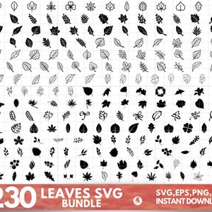 Leaves Svg, Fall leaves Svg, Hand drawn leaves Svg, Leaves dividers svg, Plant svg, Leaves PNG, Leaves clipart, lasercut svg