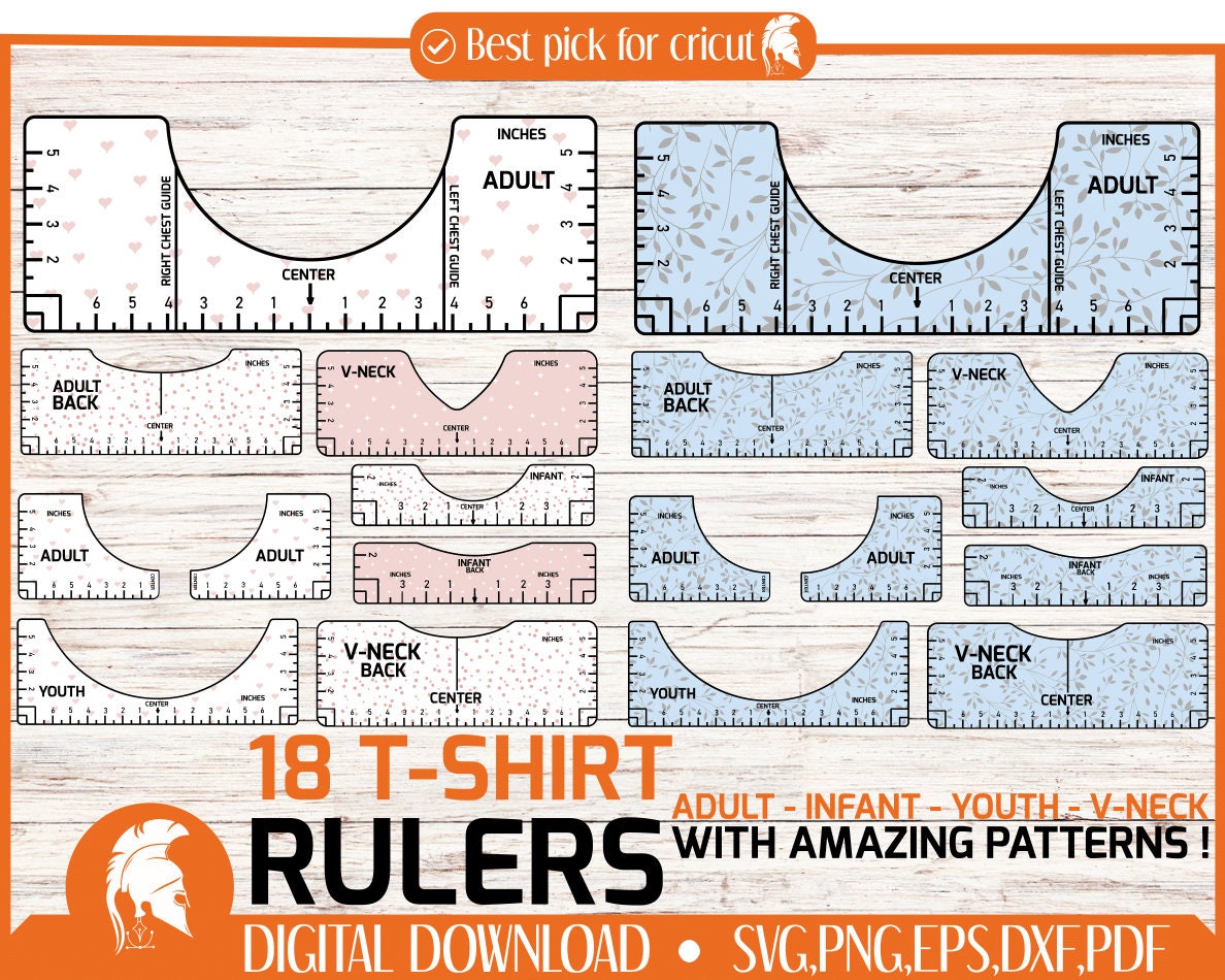 Tshirt Ruler SVG Guide T shirt Placement Ruler SVG T shirt Alignment Tool  SVG File DIY Template Vinyl Glowforge Printable Download, Teesvg