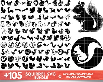 Eichhörnchen SVG/ Eichhörnchen Silhouette/ Eichhörnchen Vektor/ Clipart/ Printable/ Cricut/ Cut Files/ Cricut/ Digitale Datei, Cut File