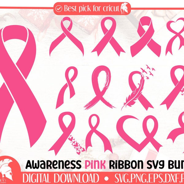 Awareness Ribbon Svg, Ribbon Vector, Cancer Awareness Ribbon Png, Pink Cancer Ribbon Svg, Breast Cancer Svg, Awareness Ribbon Svg Bundle