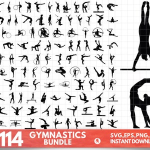 Gymnastic Silhouettes SVG - Vector & PNG Graphic by SeaquintDesign ·  Creative Fabrica