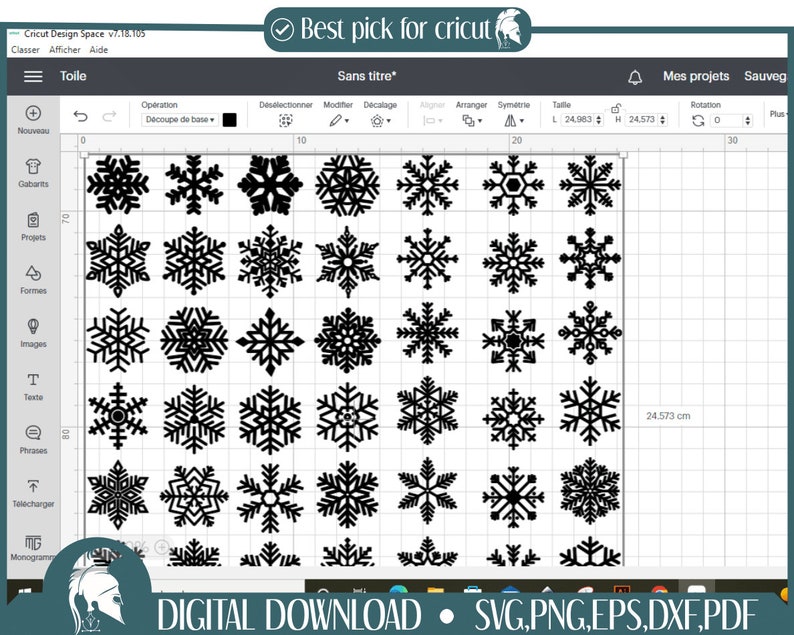 50 Snowflake svg cutfile Snow flake svg cut file Christmas clipart download snow png eps dxf jpg pdf Cricut Silhouette Winter Holiday svgs image 3