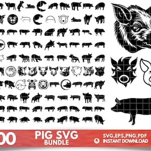 Varken SVG, varken vector, varken silhouet SVG, varken silhouet vector, varken PNG, varken clipart, varken digitaal, varken silhouet SVG bundel, cartoon vector