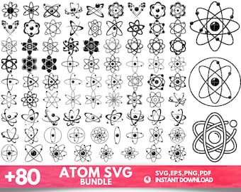 Am Science Element Svg Atom SVG Bundle: Science Clipart, Molecule Cut Files (digital Download ...
