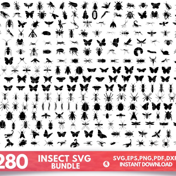 Insect svg. Insect svg bundle. Insect silhouette. Insect cut files. Insect clipart. Insect png