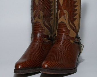 Vintage Stiletto Cowboy Boots Leather Mid Calf Size 42