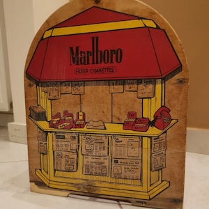 Marlboro Wooden Rack Case Stand Holder for Magazines Vintage Rare Advertising