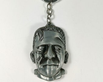 Frankenstein Monster Universal  Silver Color Metal Keychain Keyring
