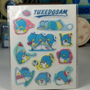 Tuxedo Sam Vintage Soft Stickers Sports von Sanrio Ltd 80s Made in Japan