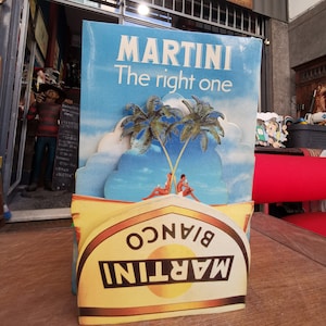Letrero de cartón 3D para vermú Martini Bianco, para tienda, bar, garaje, manscave, años 80