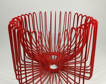 Vintage IKEA Red Metal Fruit Basket, Designed by Ehlen Johansson