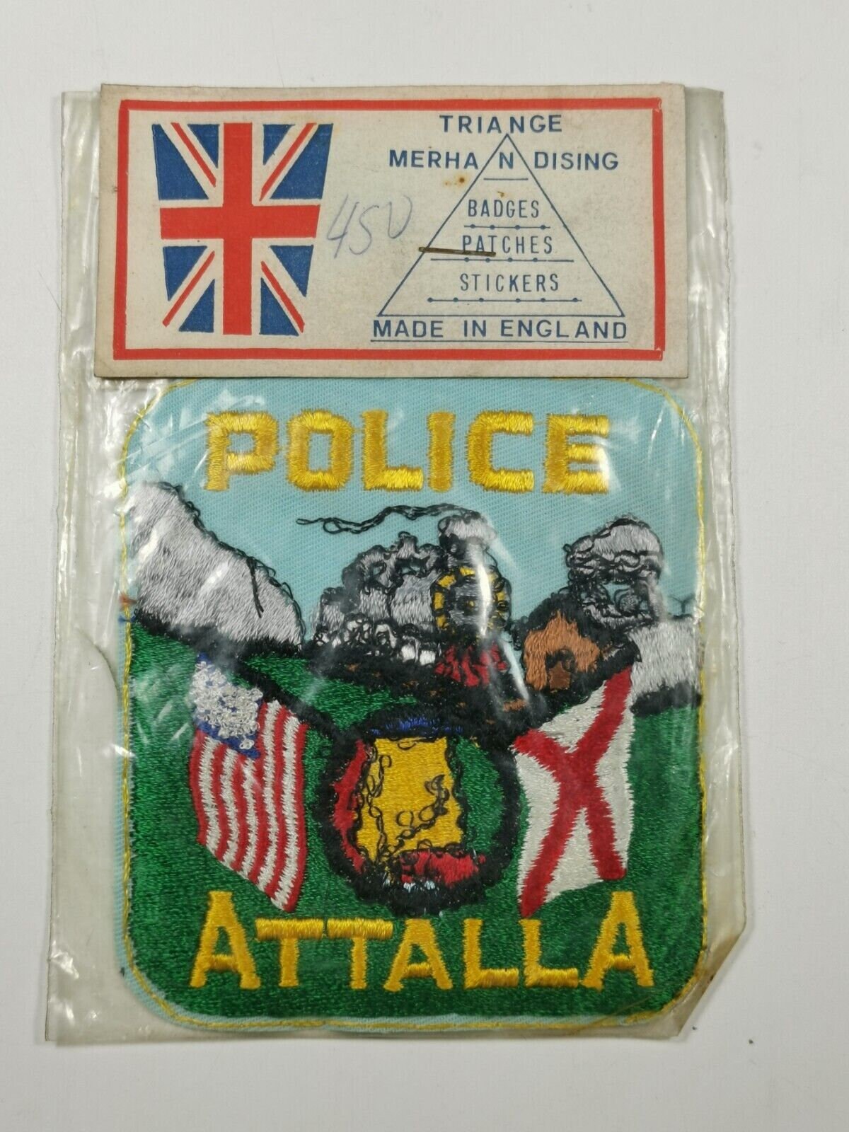 Police Attalla Alabama Police Steam Engine Train Image Vintage Patch