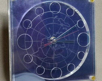 Marion Kay Silver Orbit Numismatic Clock Model No.14 Vintage