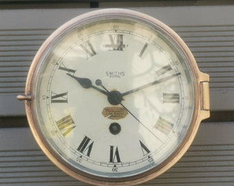 Smiths Astral Maritime Ships Vintage Brass Clock Wall Hanging Viallet 8 rue Beauvau