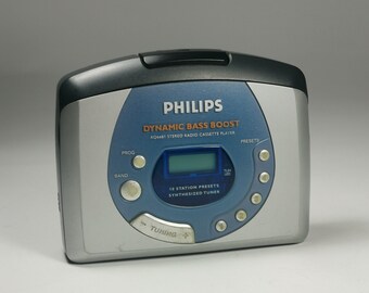 Philips AQ6681 Lecteur de cassettes Radio AM FM Walkman Amplificateur dynamique des basses