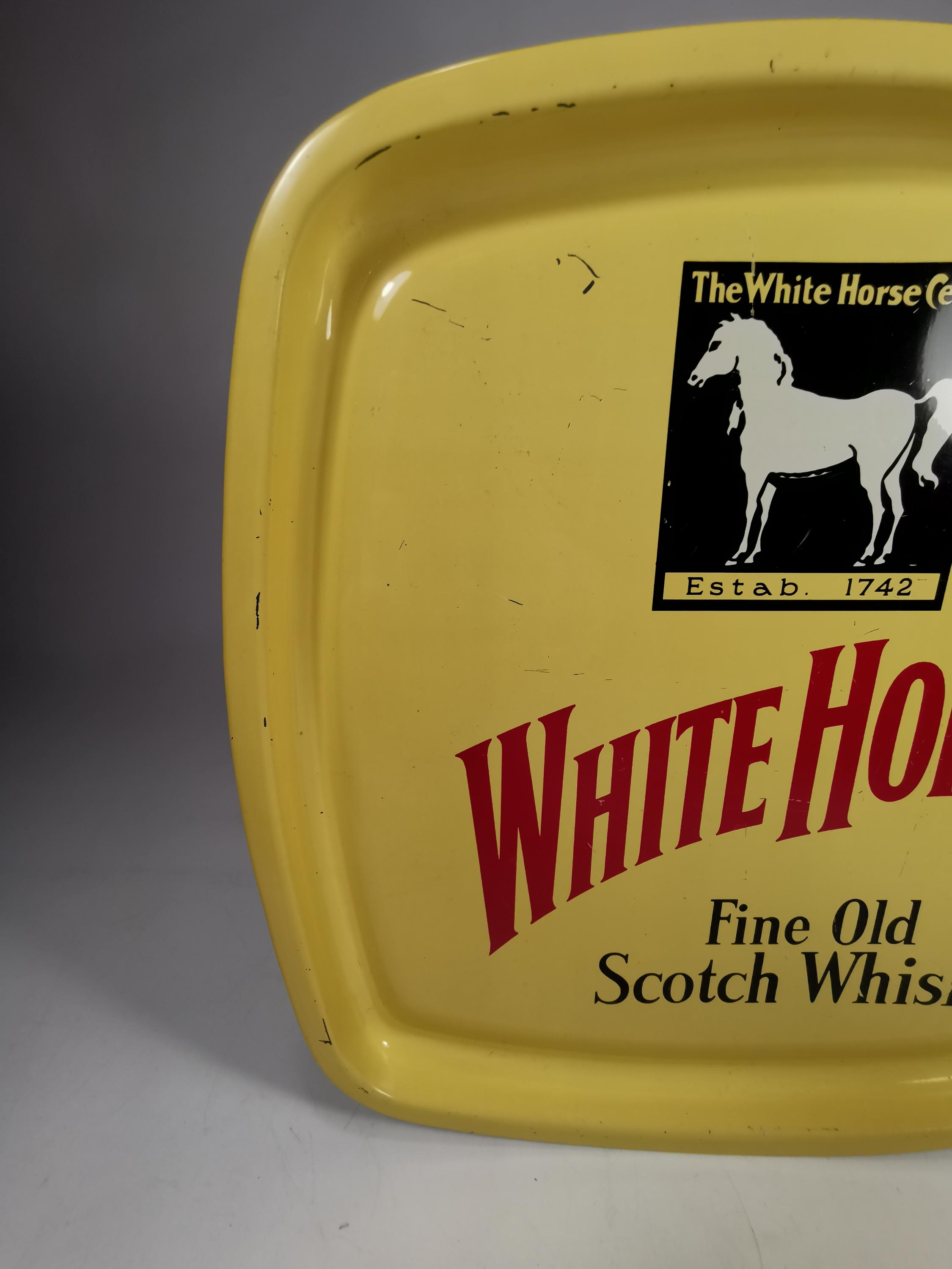 Vintage Advertising Tin Tray White Horse Fine Old Scotch Whisky