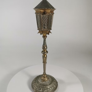 Vintage Bronze Tobacco Tobacciano Table Desk Cigarette Lighter-Latern Erhard & Söhne