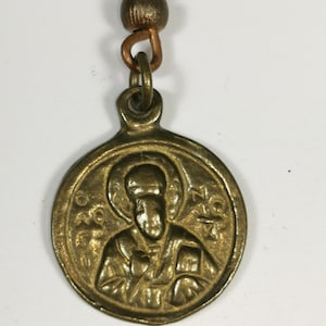 Bronze Key Chain-Vintage Christia Orthodox Religious Bronze Key Chain,Design Saint Nikolas,Keys Accessory,Keys Gift