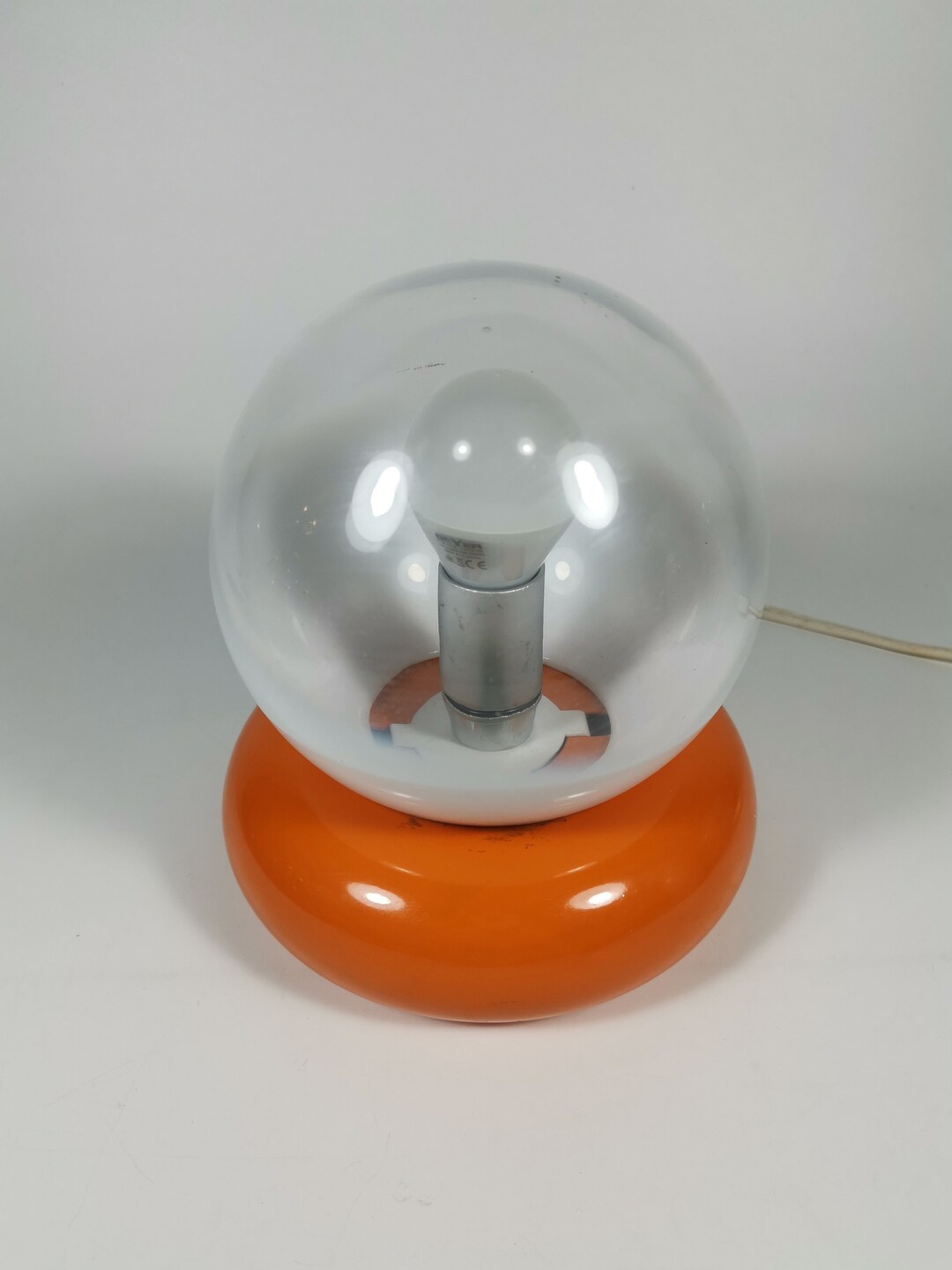 Vintage Retro Orange Desk Lamp Desk Light 60s With Degrade White/clear