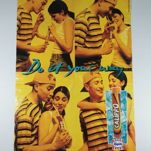 Manifesto pubblicitario del gelato Calippo Algida anni '90 Ammirati Puris Lintas