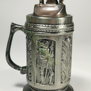 Table Desk Lighter-Tobacco Tobacciana Vintage Lighter-Cigarette Tobacco Lighter w/Design(Not Working)