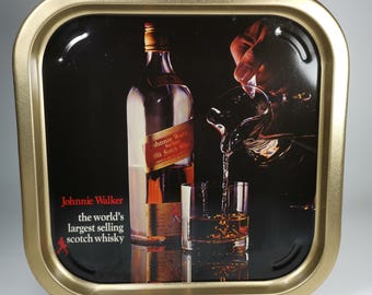 Vintage Collectible Advertising Tray-Barware Johnnie Walker Whisky Advertising Tray Decor