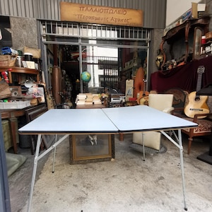 Vintage Beer Folding Table Garden Pic-Nic Table Mid Century Modern Utility Table with Metal Legs with Carry Case Made in Germany