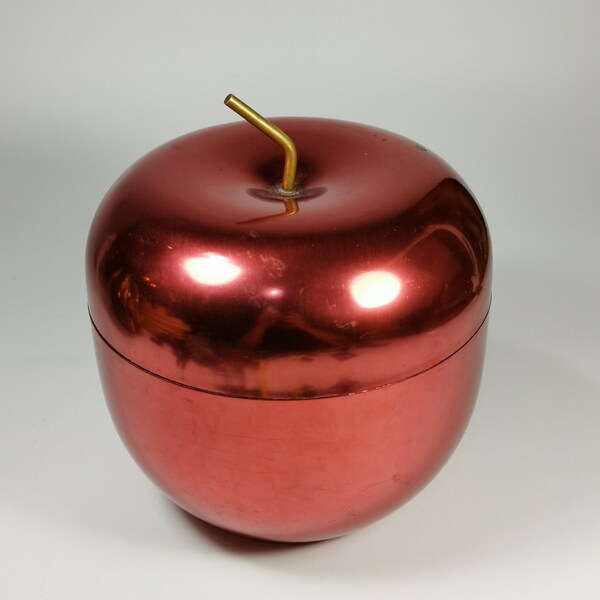 Red Apple Aluminium Eiskübel Vintage Mid Century Modern Made in Italy