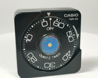Vintage Casio TMR-60 Quartz Timer – Retro Kitchen or Workout Countdown Clock – Battery Operated Japan(Not Working,Parts or Repair)