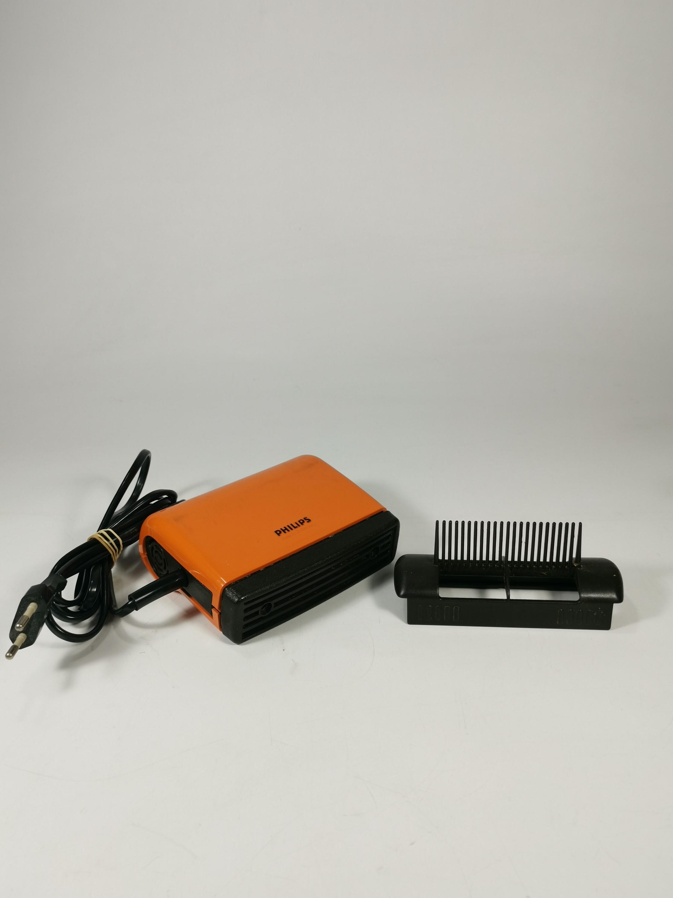 Vintage Philips HP 4116 Hair Dryer Blower With Comb Retro Orange