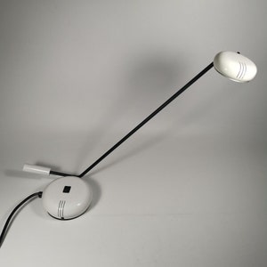 Teca Desk Lamp Italian White Minimal Modern Vintage Style Task Lamp by  80s