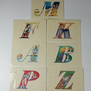 Vintage Lot of 7 Fantastickers Stickers Letters (M,F,K,A,B,P& Z) by PANINI 90&#39;s