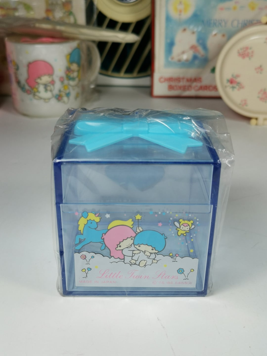 Sanrio Kiki Lala Little Twin Stars Vintage Blue Clear Trinket Box