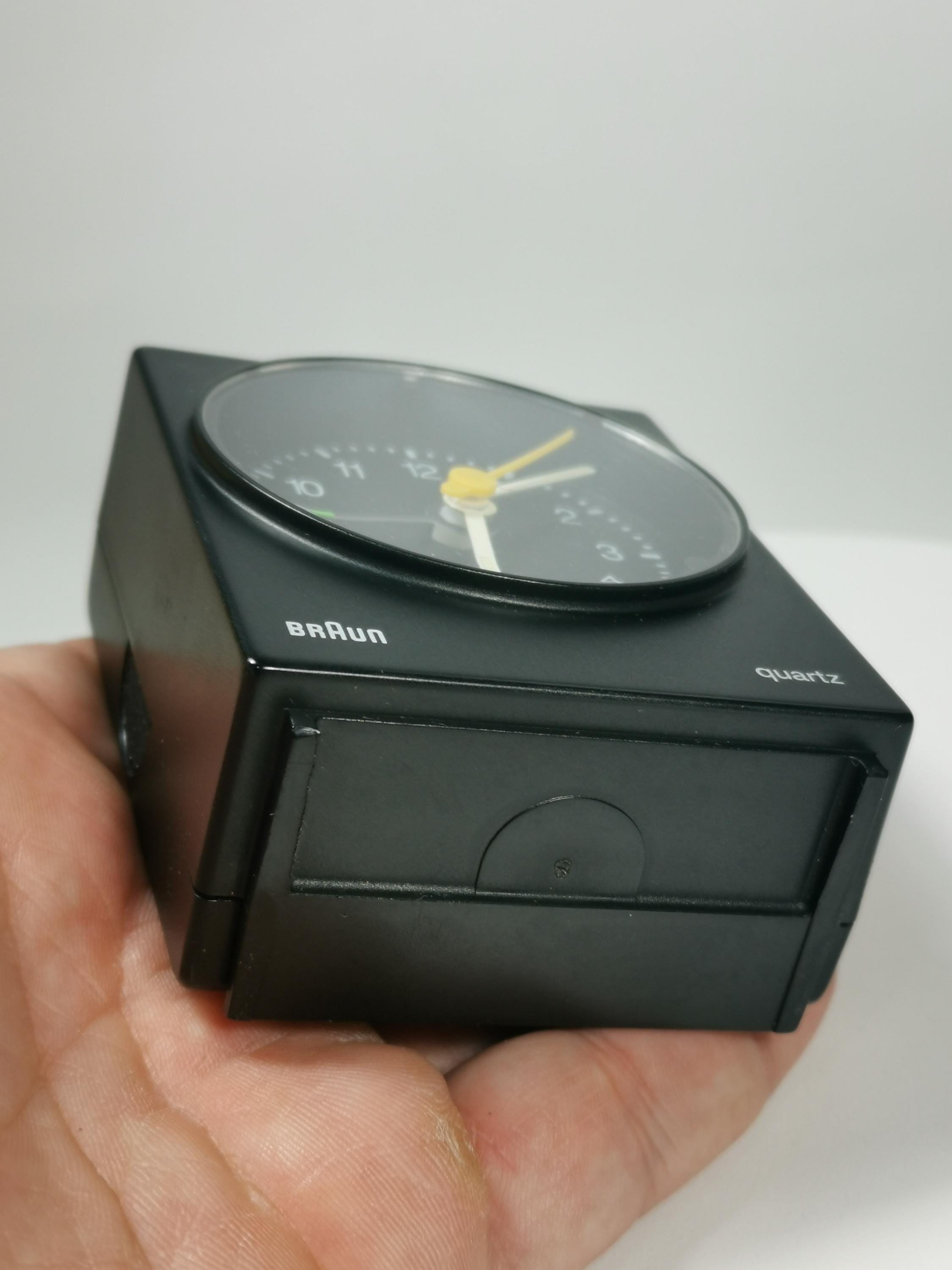 Braun Quartz Alarm Clock–made in Germany–black Minimalist