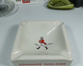 Vintage Johnnie Walker Scotch Whisky Cigar Ashtray Wade Regicor London England-Advertising Tobacco Tobacciano Ashtray