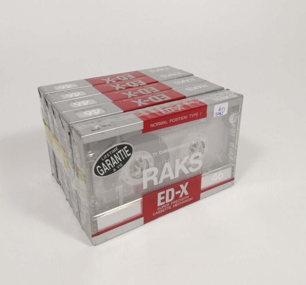 Raks ED-X 46 5 Cassetes  Normal Position Type I Vintage Sealed