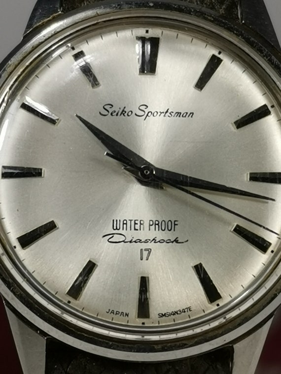 SEIKO vintage Seiko Sportsman 14091 Water Proof Diashock 17 Vintage Winding Wrist Watch Japan wind wrist watch Seiko mens