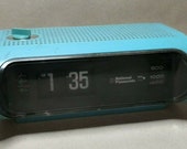 Vintage Orbit Blue 70s National Panasonic Model RC-1103 Flip Clock Solid State AM Radio Vintage Flip Clock Vintage Clock Radio Retro Clock