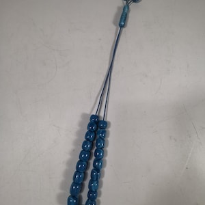 Blue Worry Beads – Greek Komboloi Style Prayer Beads | Handmade Resin Beads on Cord, Stress Relief Fidget, Mindfulness Gift