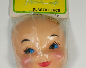 plastic doll face, old fashioned doll face, antique doll comonent, doll accessories, old doll face repair, vintage doll accessories, for her
