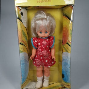Mpempa 60er 70er Jahre Plastikpuppe Vana von Vintage Griechisch Firma Retro Doll für 60er 70er Jahre Stil