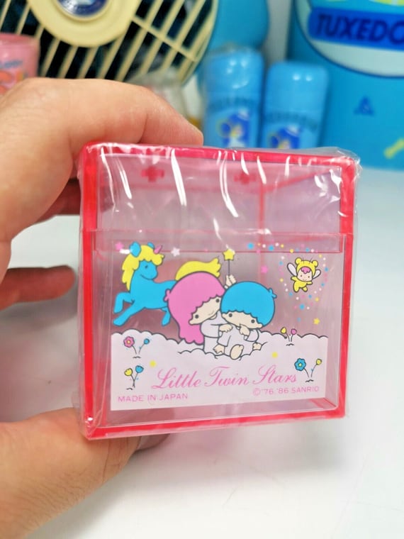 Sanrio Kiki Lala Little Twin Stars Vintage Pink Clear Trinket Box