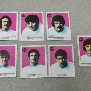 ETHNIKOS Football Players 1974-76 by Accordeon Greek Vintage Lot of 7 Cards