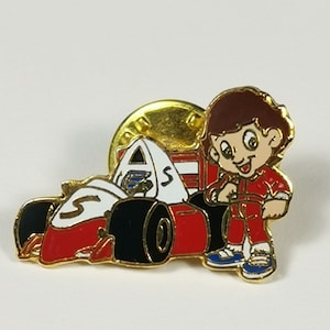Ayrton Senna Foundation Vintage Pin Senninha Cartoon