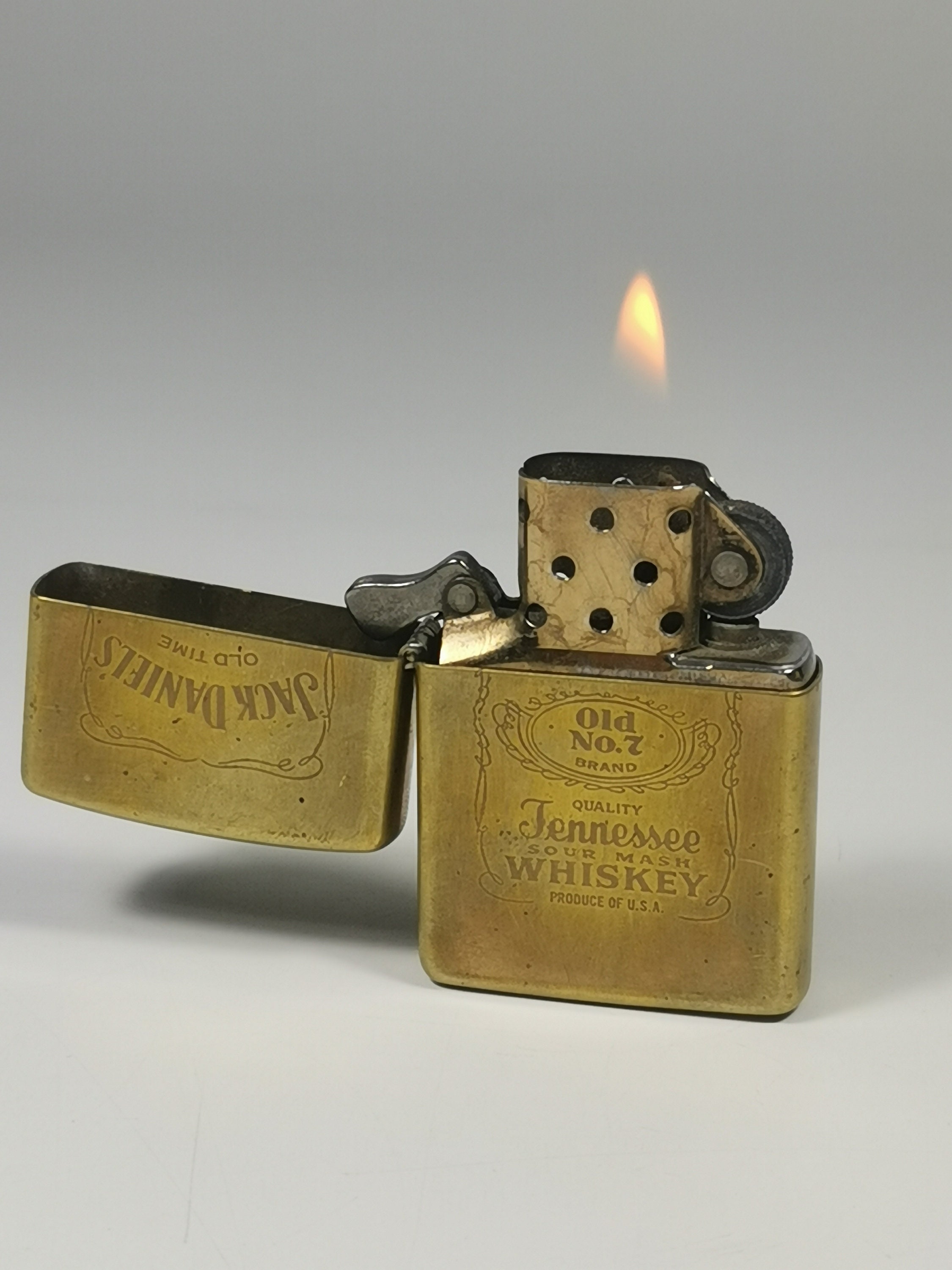 Vintage Zippo Ligther Gold Color Jack Daniels Old No7 Etsy